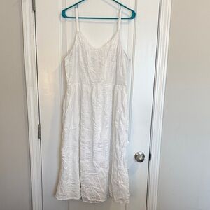 White Eyelet Spaghetti Strap Dress